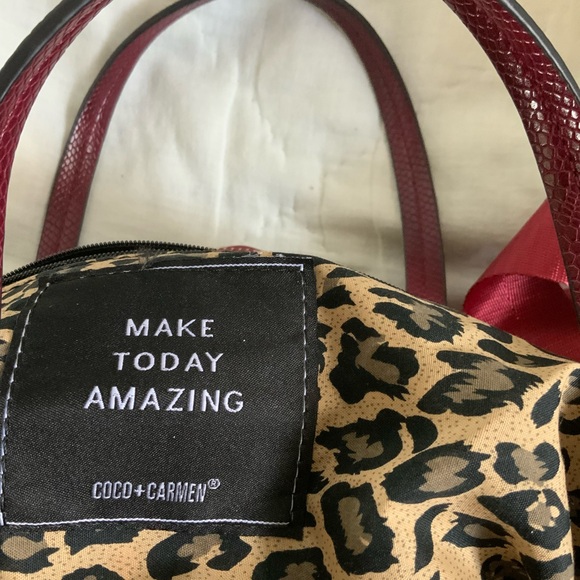 Coco + Carmen Red and Leopard Satchel - Picture 1 of 4